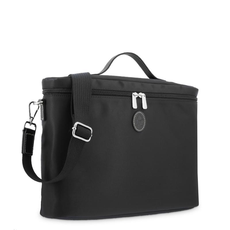 El potro Carpeta unisex en lona negro y piel vacuno color negro-Paris Rebajas de fábrica