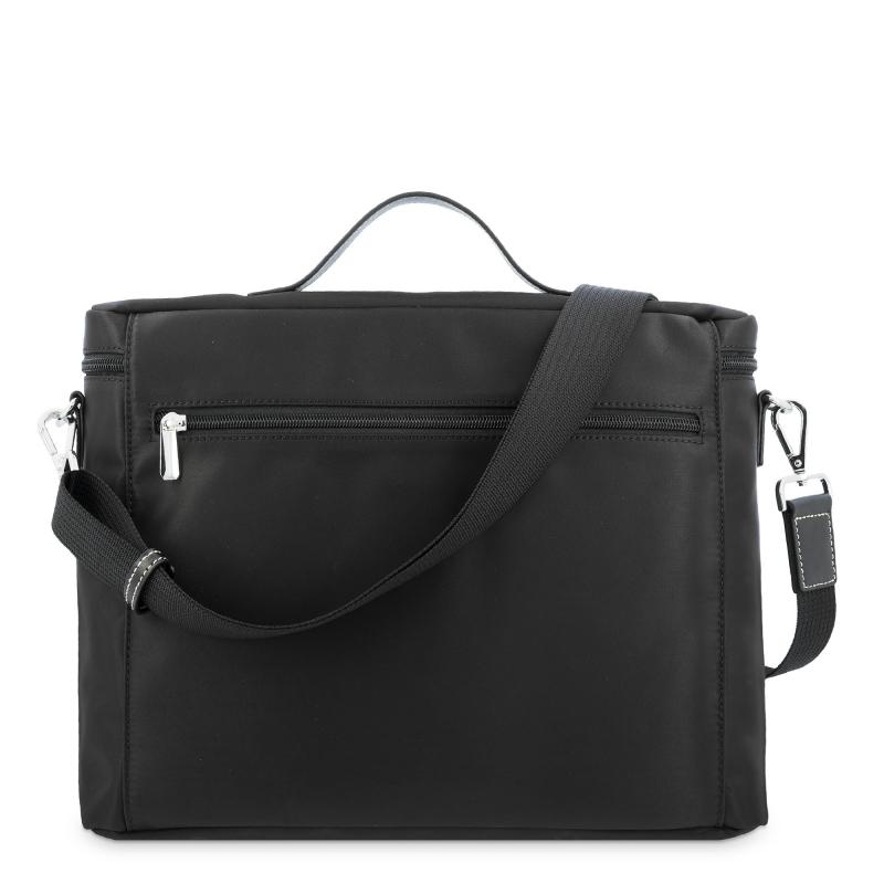 El potro Carpeta unisex en lona negro y piel vacuno color negro-Paris Rebajas de fábrica