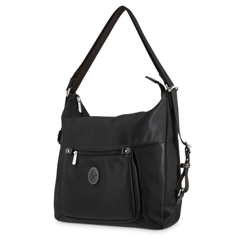 El potro Bolso convertible en mochilade mujer en lona y piel vacuno color negro-Paris Los más vendidos