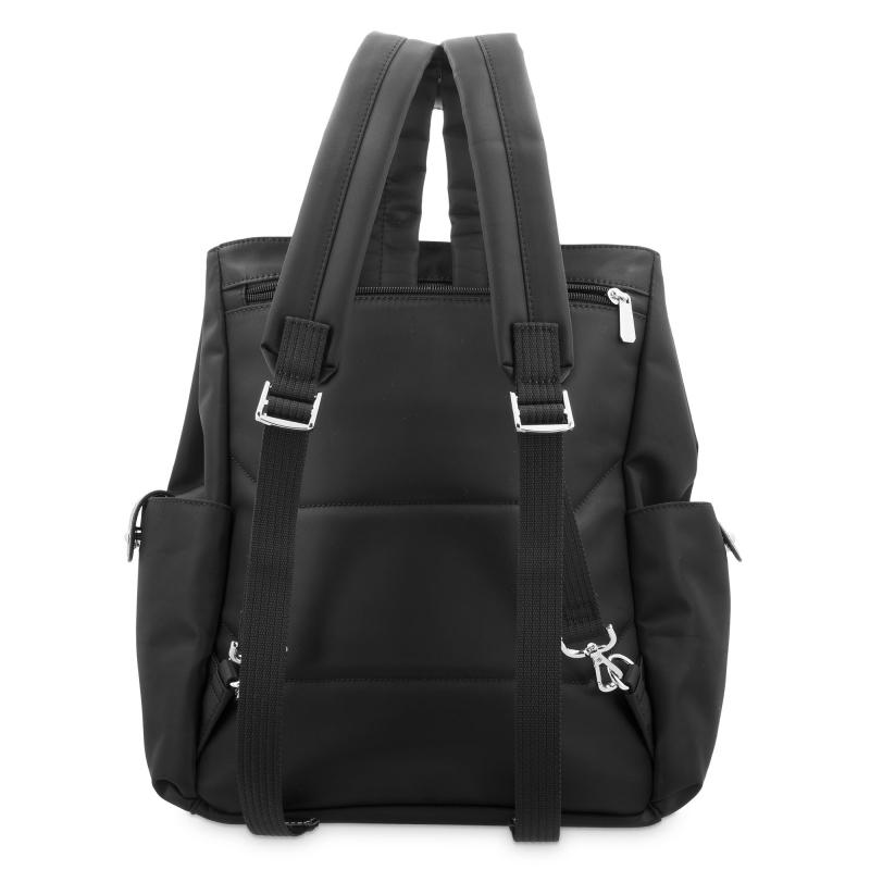 El potro Mochila bolso unisex en lona y piel vacuno negro-Paris Ventas relámpago
