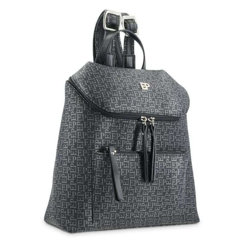 El potro Mochila mediana negro con print de logos-EL POTRO Descuento