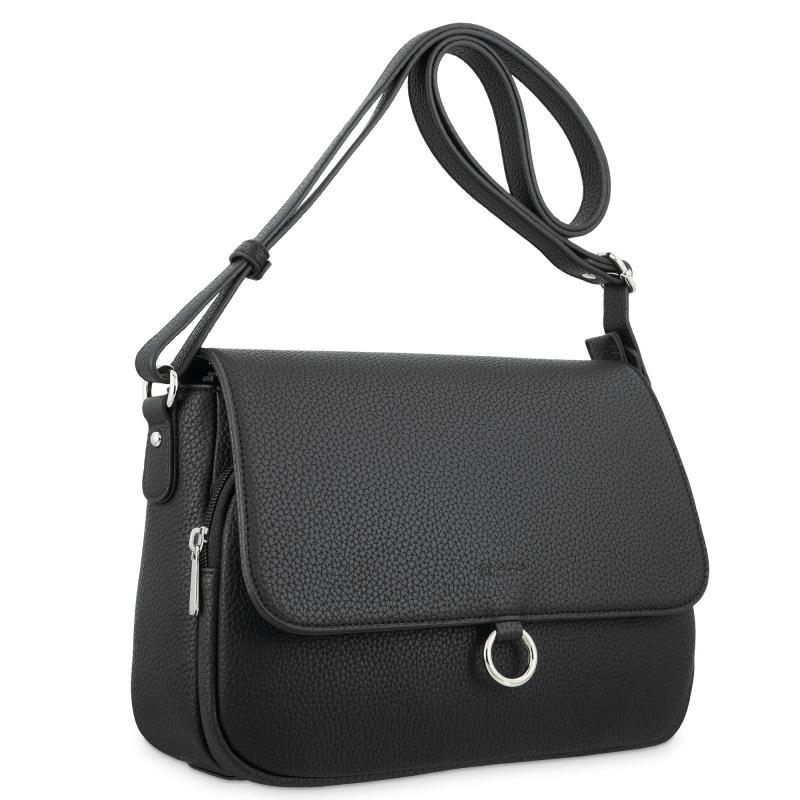 El potro Bolso solapa grande bandolera de El Potro color negro-Siena Rebajas online