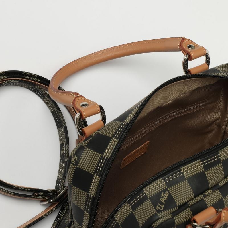El potro Bolso Bowling mujer en lona y piel vacuno color NEGRO - Chess Envío gratis