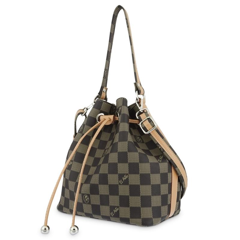 El potro Bolso Saco mujer en lona y piel vacuno color negro - Chess Ahorra y exporta