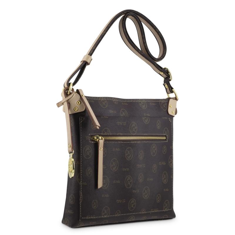 El potro Bolso Bandolera mujer en lona y piel vacuno color marrón - Vintage Libre de impuestos