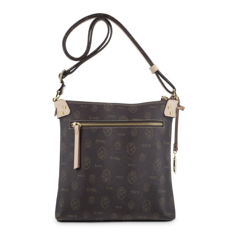 El potro Bolso Bandolera mujer en lona y piel vacuno color marrón - Vintage Libre de impuestos