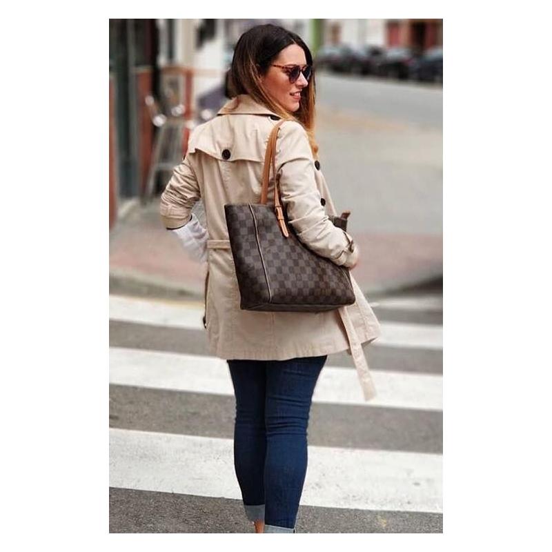 El potro Bolso Tote mujer en lona y piel vacuno color marrón - Chess Descuento por venta flash