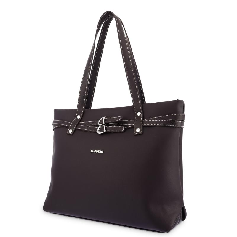 El potro Bolso Tote mujer color marrón-Angula Grandes ahorros