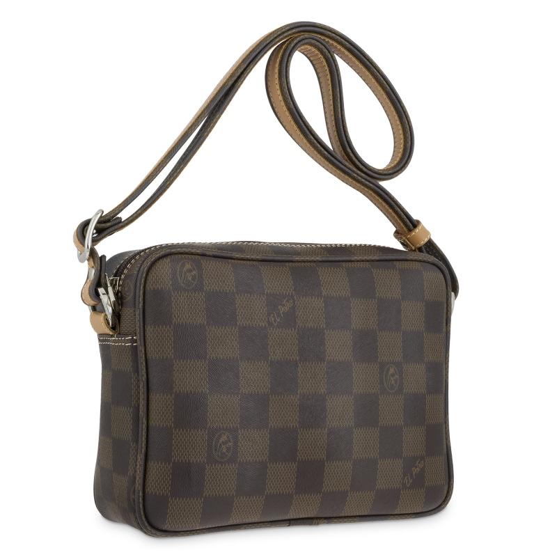 El potro Bolso bandolera pequeña mujer en lona color marrón-Chess Rebajas