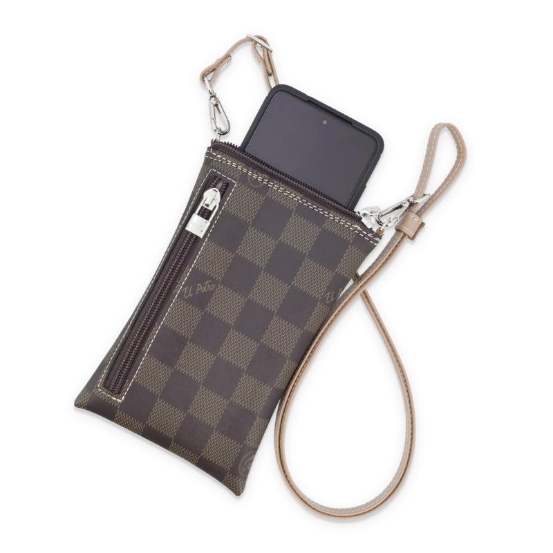 El potro Bolso bandolera funda móvil chess marrón -El Potro Ofertas