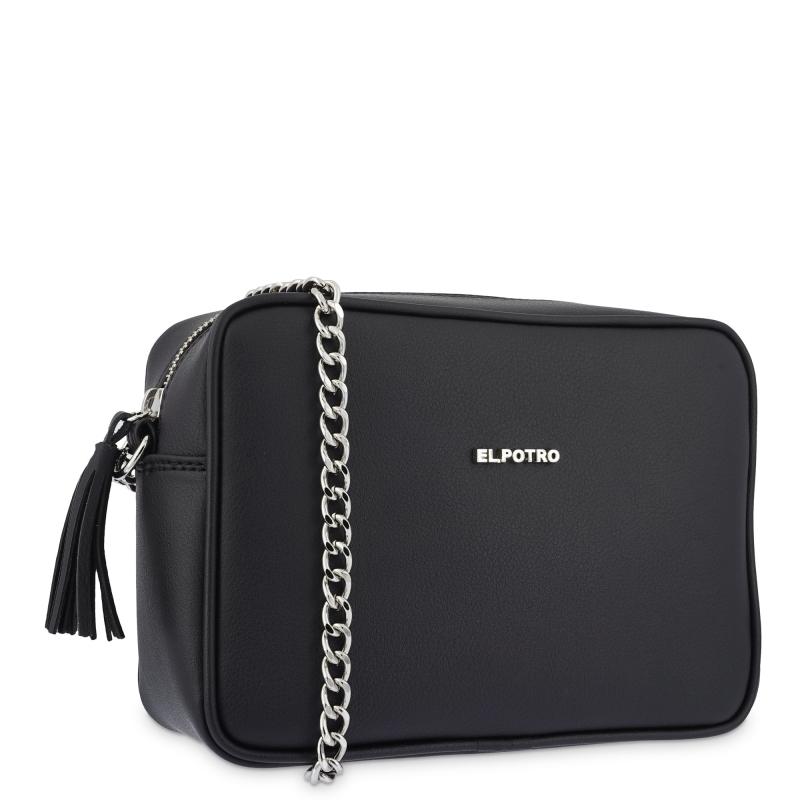 El potro Bolso Bandolera mujer en lona color negro - Angula Superdescuento