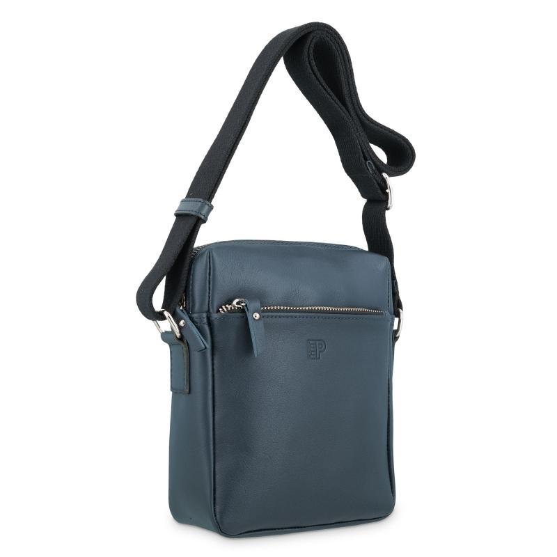 El potro Bolso Bandolera mediano hombre en piel vacuno color azul - Apache Venta caliente