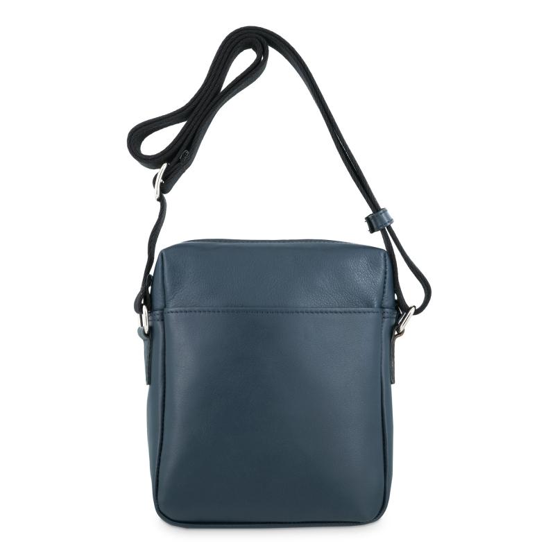 El potro Bolso Bandolera mediano hombre en piel vacuno color azul - Apache Venta caliente