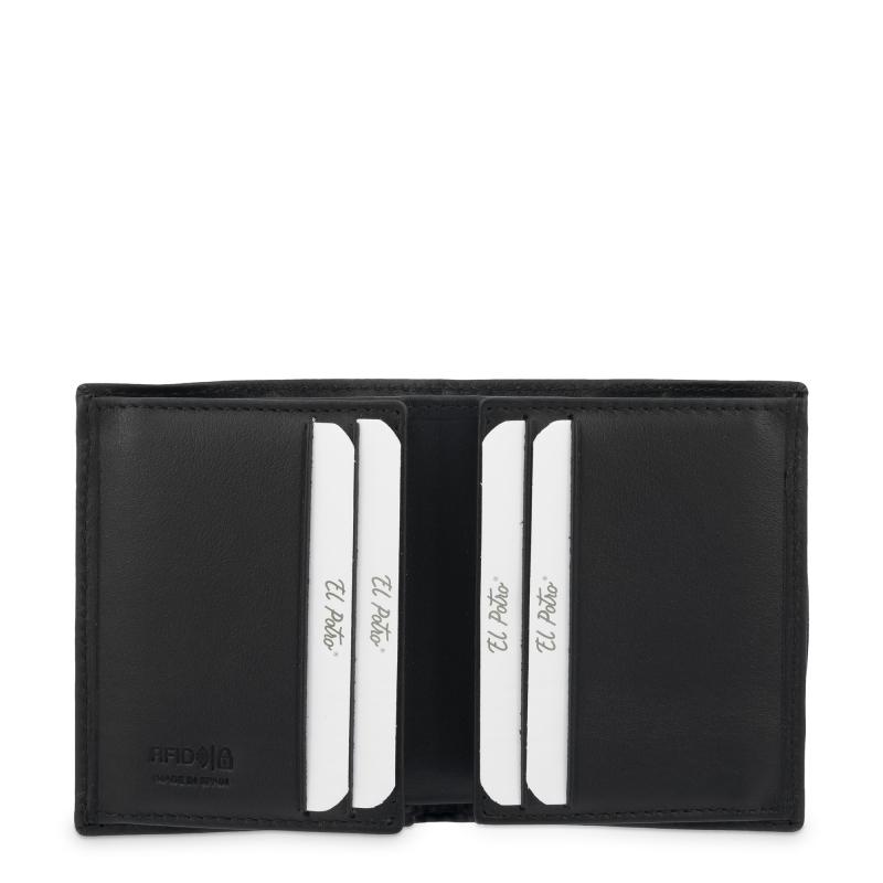El potro Cartera tarjetero en piel vacuno color negro-El Potro Rebajas de fábrica