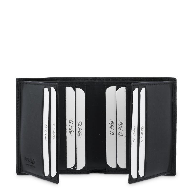 El potro Cartera tarjetero en piel vacuno color negro-El Potro Rebajas de fábrica