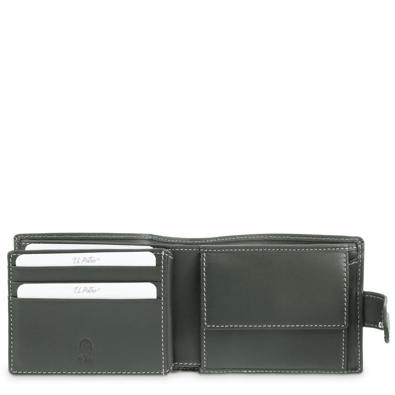 El potro Cartera monedero interior de hombre en piel vacuno verde urban-E L P O T R O Ventas relámpago