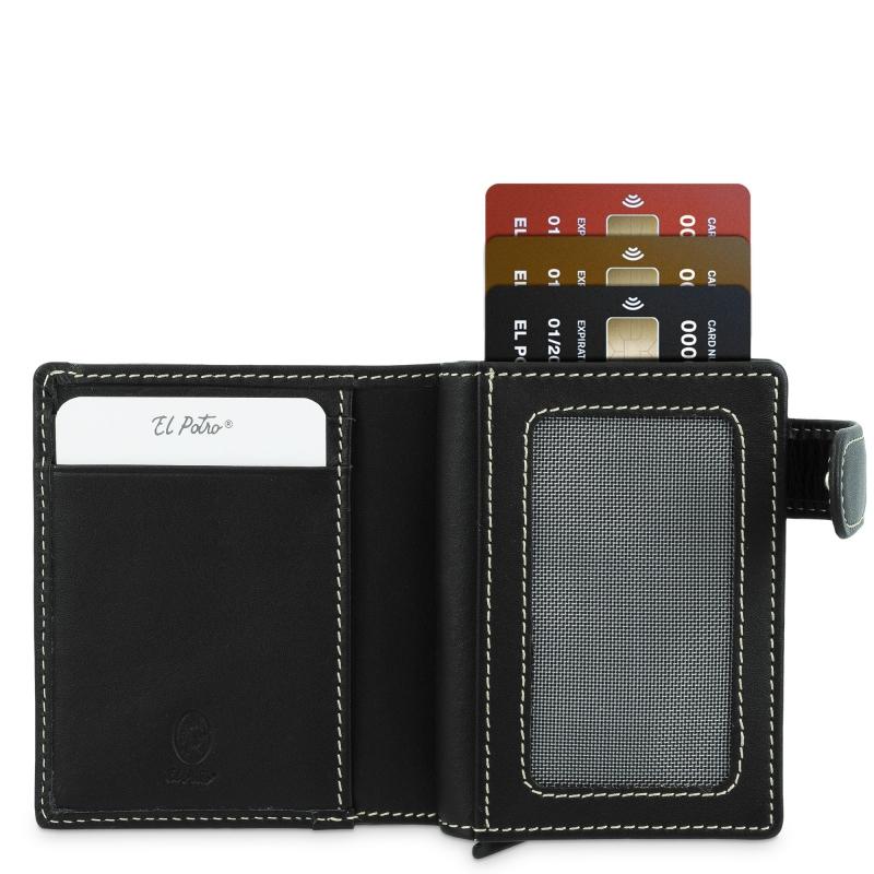 El potro Tarjetero protector en piel vacuno color negro Urban-E L P O T R O Tienda