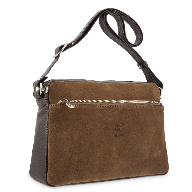 El potro Bolso Bandolera mujer en piel vacuno color castaño/ marrón -Natural Oferta especial de fábrica