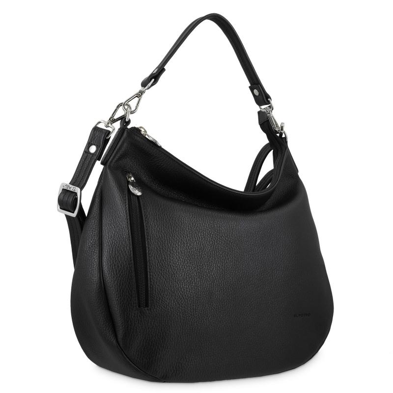 El potro Bolso Hobo mujer en piel vacuno color negro - Floater Superdescuento