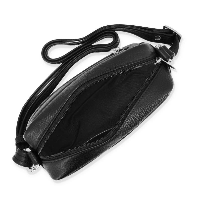El potro Bolso bandolera pequeño con cremallera en piel vacuno color negro - Floater Liquidación