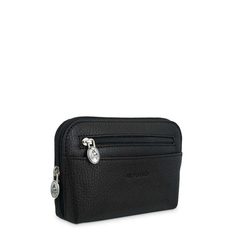 El potro Bolsa de mano mediana de mujer en piel vacuno color negro - Floater Tienda de fábrica