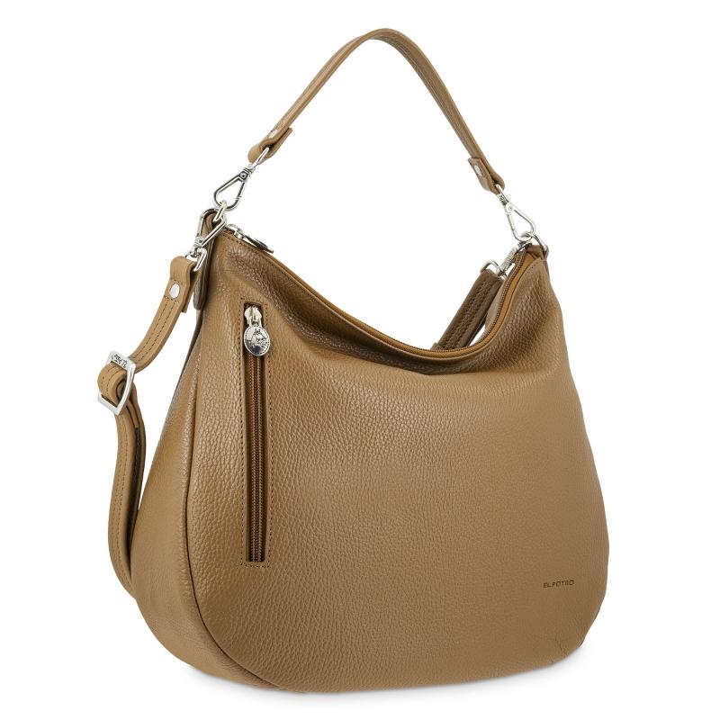 El potro Bolso Hobo mujer en piel vacuno color cuero - Floater Ahorra y exporta