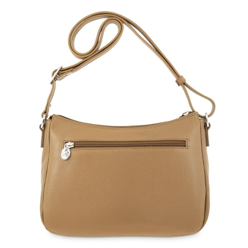 El potro Bolso góndola bandolera de 3 cremalleras mujer en piel vacuno color cuero- Floater Precios de Black Friday
