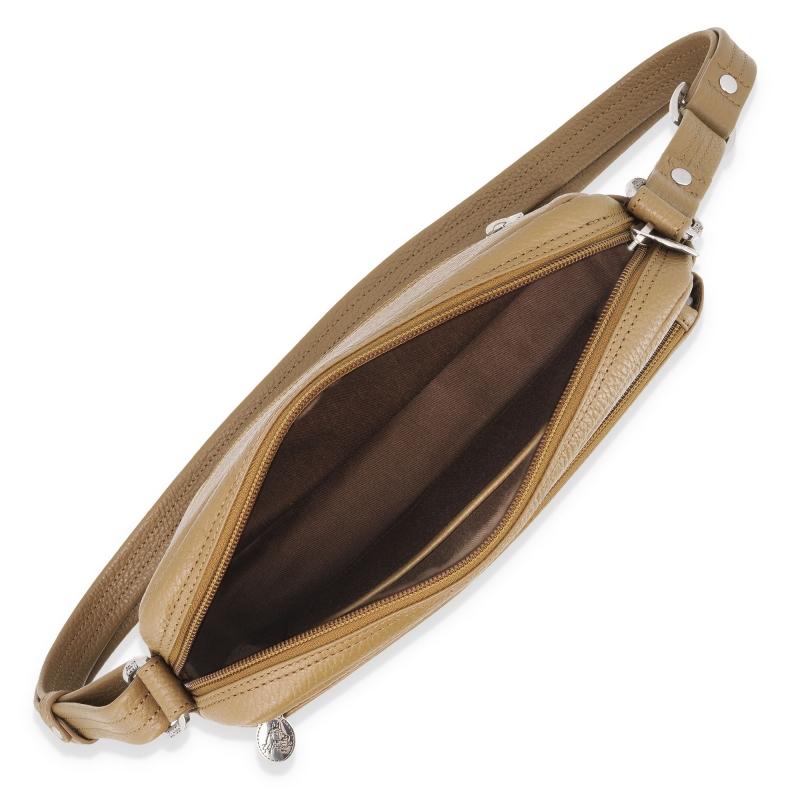El potro Bolso bandolera grande 3 cremalleras mujer en piel vacuno color cuero - Floater En oferta