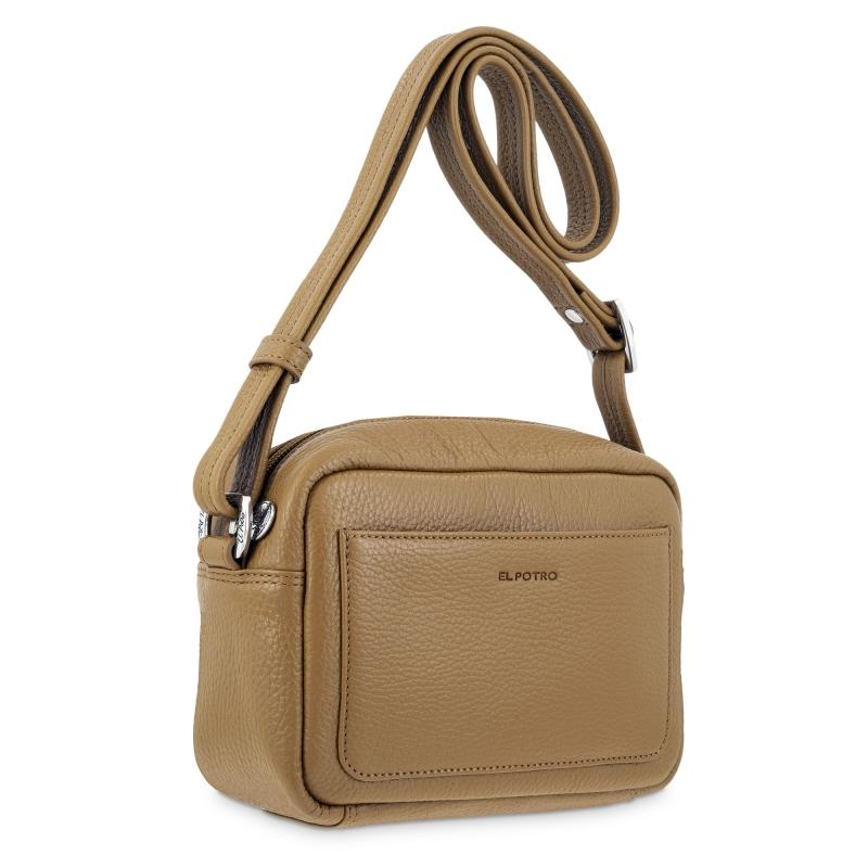El potro Bolso bandolera pequeño con cremallera en piel vacuno color cuero - Floater Oferta exclusiva