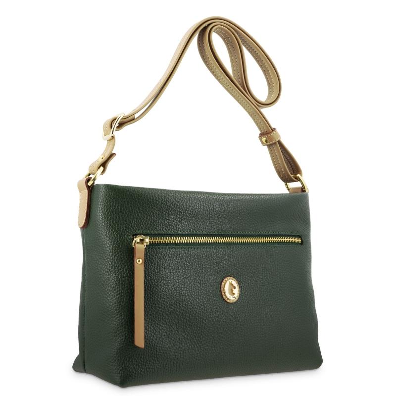 El potro Bolso bandolera de mujer en piel vacuno color verde - Oasis Rebajas de fin de temporada