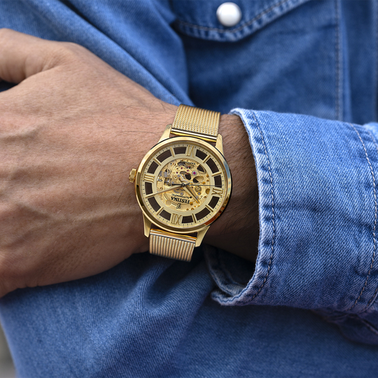 Festina RELOJ DE HOMBRE FESTINA AUTOMATIC SKELETON F20667/1 CON ESFERA DORADA Devoluciones gratuitas