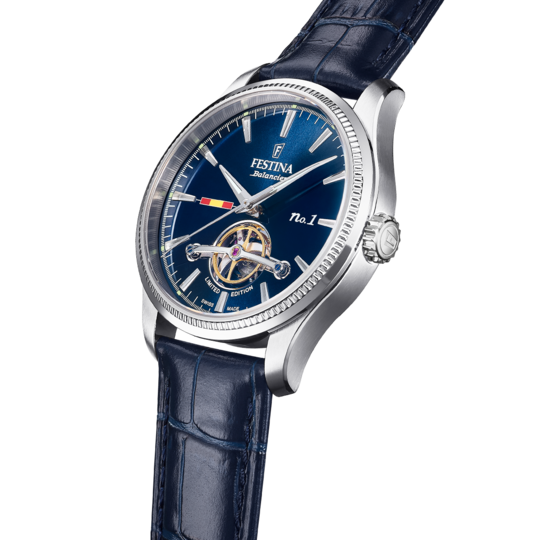 Festina RELOJ FESTINA SWISS MADE F1902/2 AZUL CORREA DE CUERO HOMBRE Tienda de fábrica