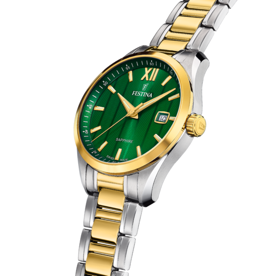 Festina RELOJ FESTINA SWISS SWISS MADE F20027/3 VERDE CORREA DE ACERO INOXIDABLE 316L HOMBRE Devoluciones gratuitas