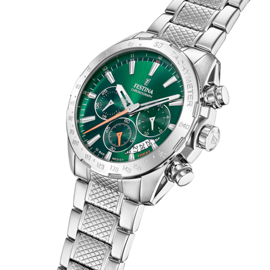 Festina RELOJ FESTINA TIMELESS CHRONOGRAPH F20668/3 VERDE CORREA DE ACERO INOXIDABLE 316L HOMBRE Descuentos del mes