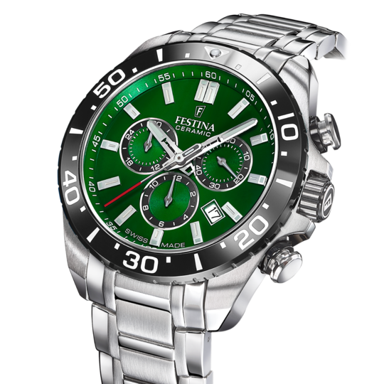 Festina RELOJ FESTINA SWISS MADE CHRONO SWISS MADE F20042/3 VERDE CORREA DE ACERO INOXIDABLE 316L HOMBRE Rebajas top