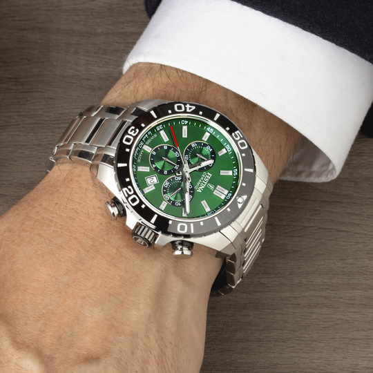 Festina RELOJ FESTINA SWISS MADE CHRONO SWISS MADE F20042/3 VERDE CORREA DE ACERO INOXIDABLE 316L HOMBRE Rebajas top