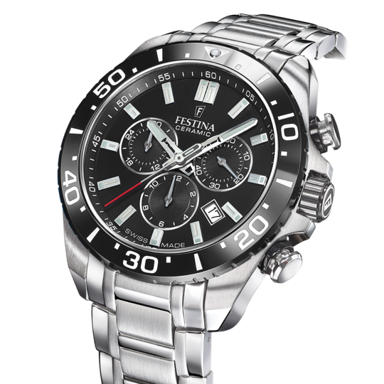 Festina RELOJ FESTINA SWISS MADE CHRONO SWISS MADE F20042/4 NEGRO CORREA DE ACERO INOXIDABLE 316L HOMBRE Envío gratis