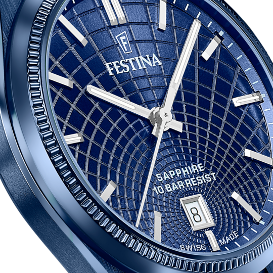 Festina RELOJ FESTINA SWISS MADE RIVÉ F20078/1 AZUL CORREA DE ACERO INOXIDABLE 316L HOMBRE Envío gratis