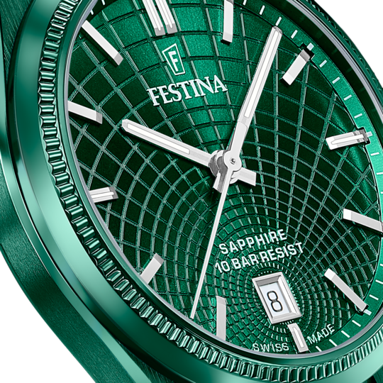 Festina RELOJ FESTINA SWISS MADE RIVÉ F20079/1 VERDE CORREA DE ACERO INOXIDABLE 316L HOMBRE Últimos 3 días