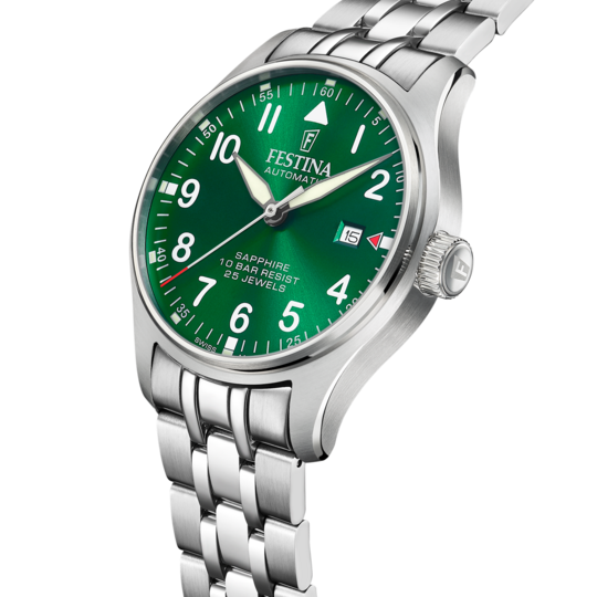 Festina RELOJ FESTINA SWISS MADE AUTOMATIC F20151/B VERDE CORREA DE ACERO INOXIDABLE 316L HOMBRE Últimos 2 días