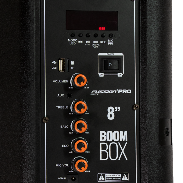 Fussion PBS-8055 Bafle Fussion Pro Boom Box 8” con Bluetooth y Luces LED RGB Limitado a 3 días