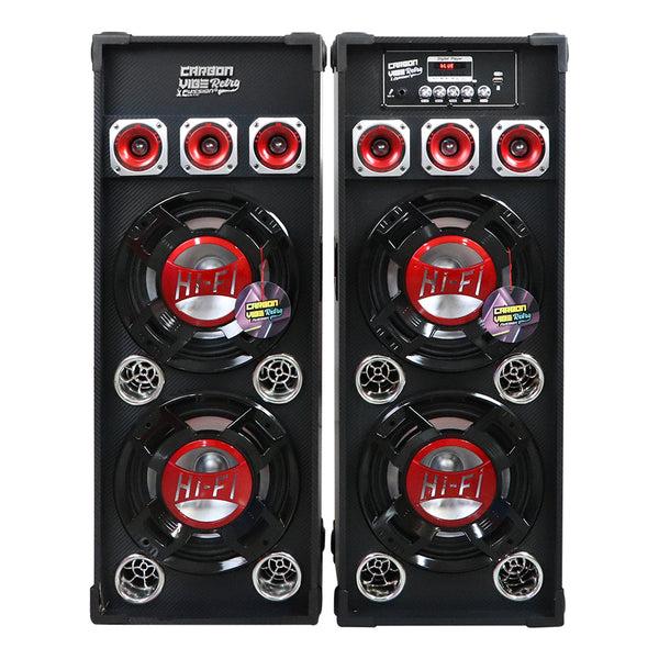 Fussion PBS-3010 JUEGO DE BAFLES ACTIVO Y PASIVO 2X10" CARBON VIBE RETRO 4500W P.M.P.O Limitado a 3 días