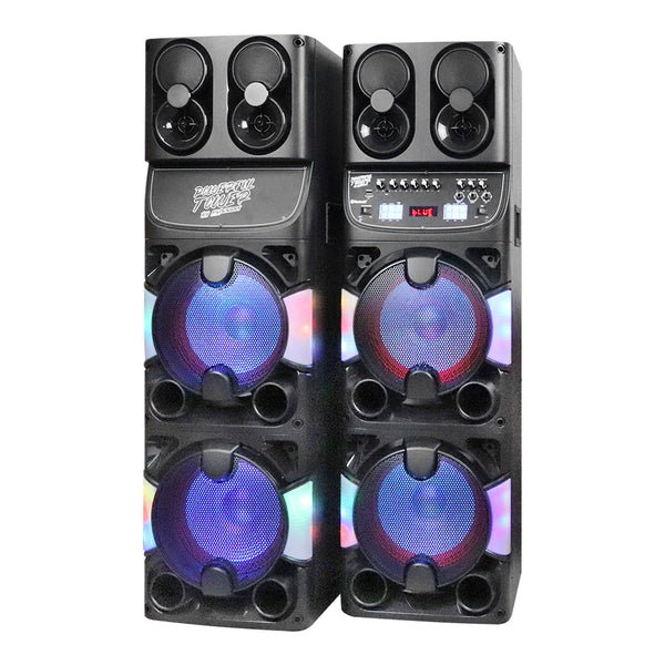 Fussion PBS-10X20007 JUEGO DE BAFLES ACTIVO Y PASIVO 2X10" 10 000W P.M.P.O Ahorra y exporta