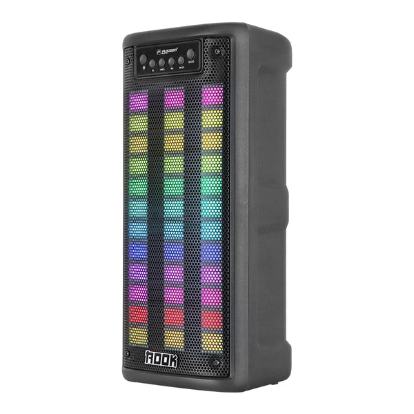 Fussion ISP-24009: Bocina Portátil ROOK de 20 000W P.M.P.O con Bluetooth Radio FM y Luces RGB 2X4" 2025