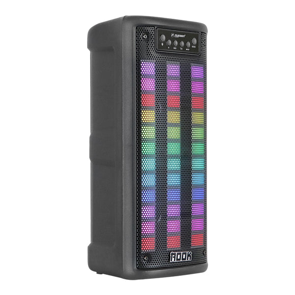 Fussion ISP-24009: Bocina Portátil ROOK de 20 000W P.M.P.O con Bluetooth Radio FM y Luces RGB 2X4" 2025