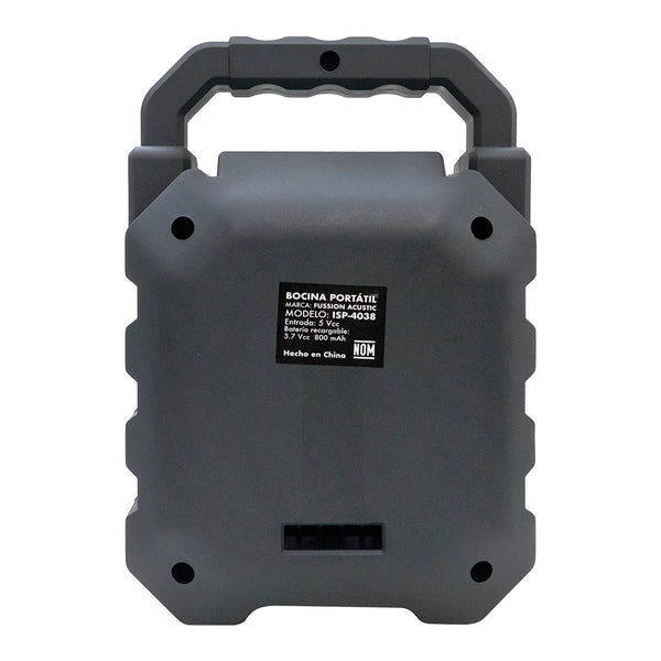 Fussion ISP-4038 Bocina Portátil 4" 500W P.M.P.O Envío gratis