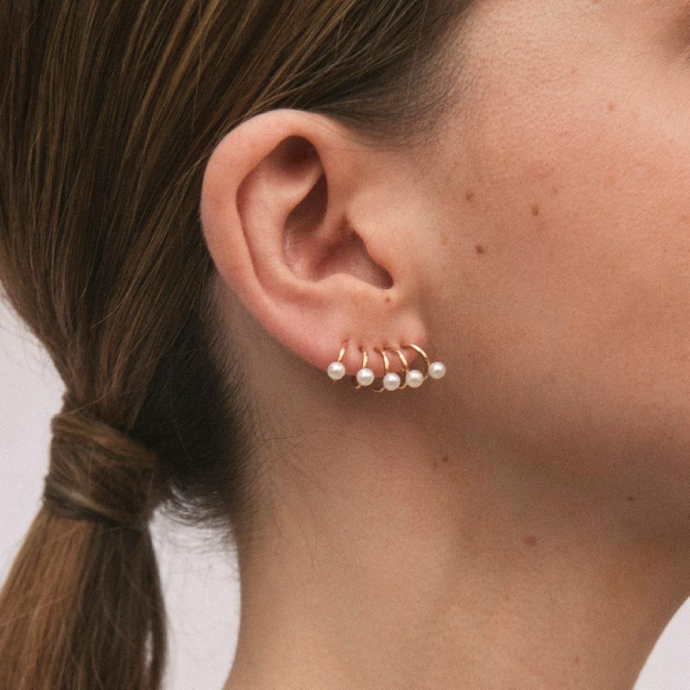 Gold&roses PENDIENTE 5 AROS PERLAS Ofertas especiales