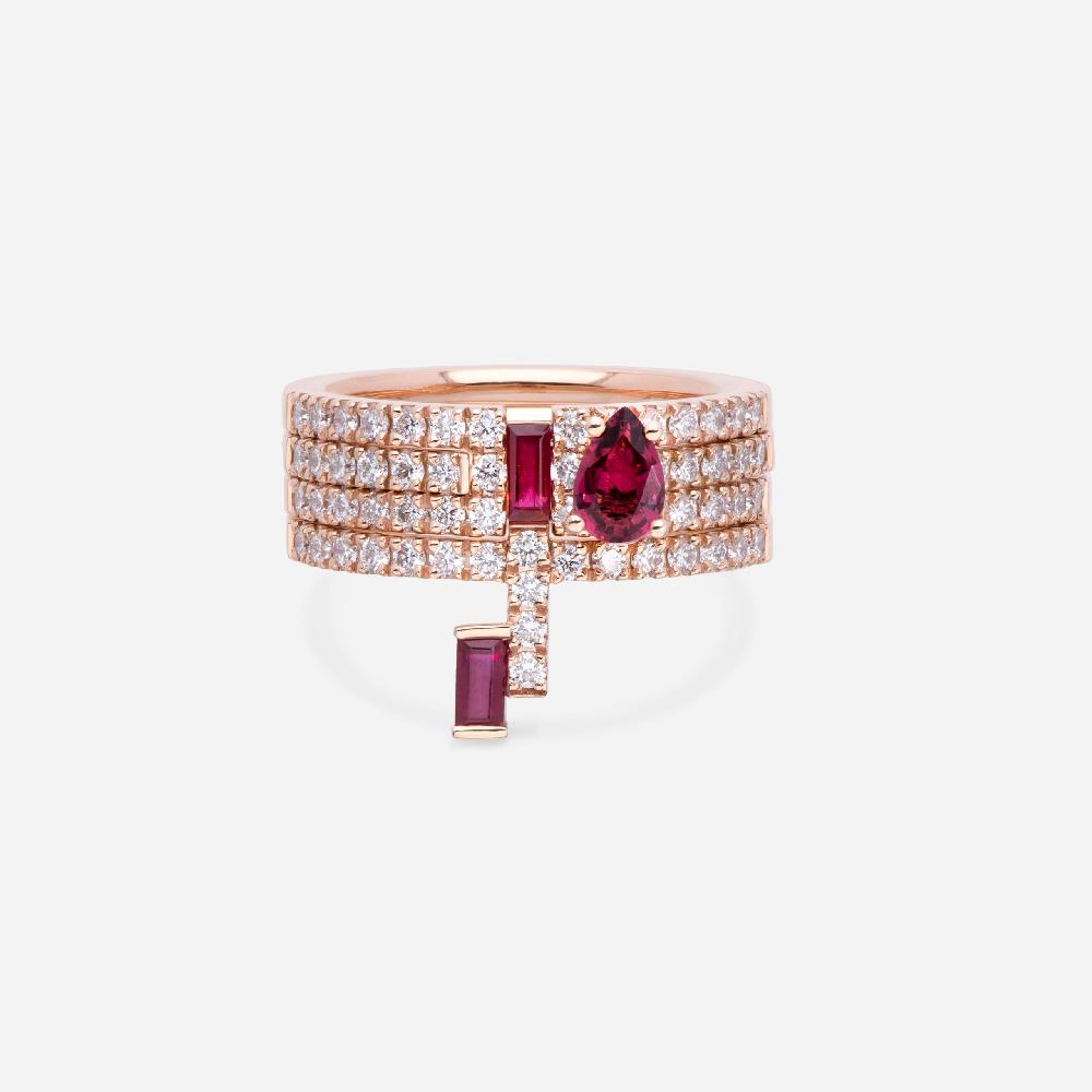 Gold&roses Anillo Ouverture I am Red Ofertas especiales