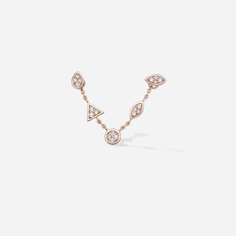 Gold&roses Pendientes Marquise&Co. Chained Studs
