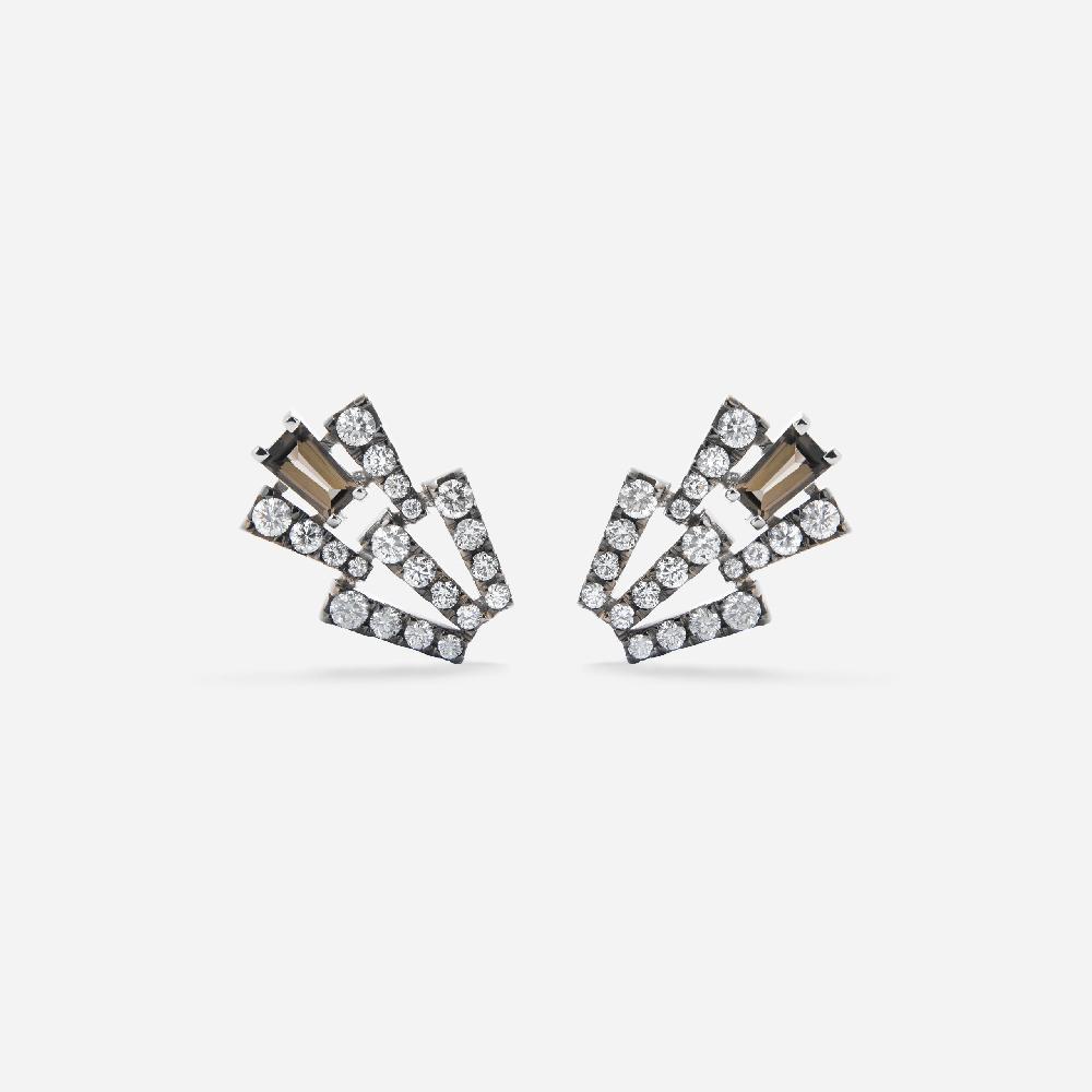 Gold&roses Pendientes Smoky Club M Cuarzo